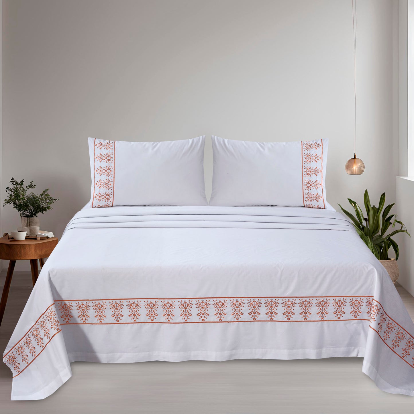 Safaid Gul - Embroidered Bedding Set