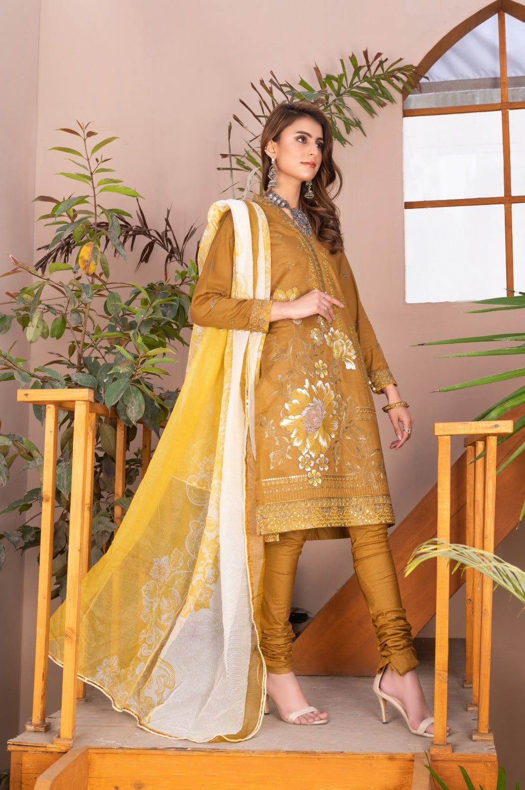 Embroidered | Lawn - Mustard