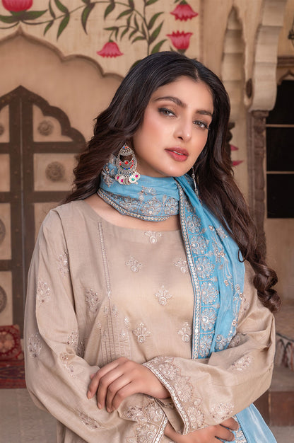 Embroidered | Lawn - Zarmina Beige