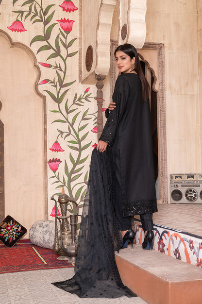 Siyah Aabroo | Lawn - Embroidered