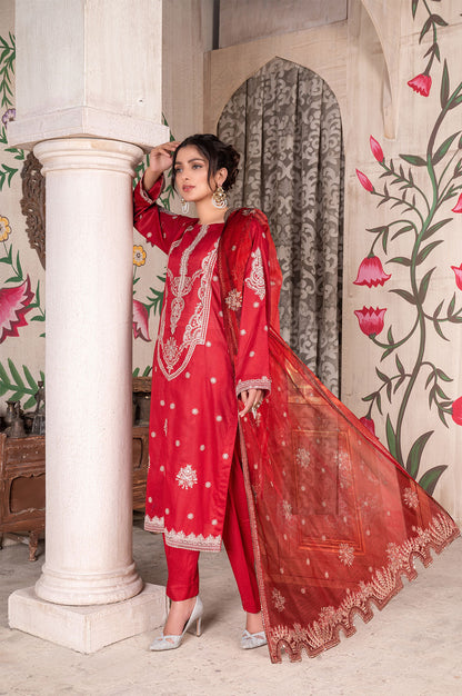 Embroidered | Lawn - Anarkali Surkh